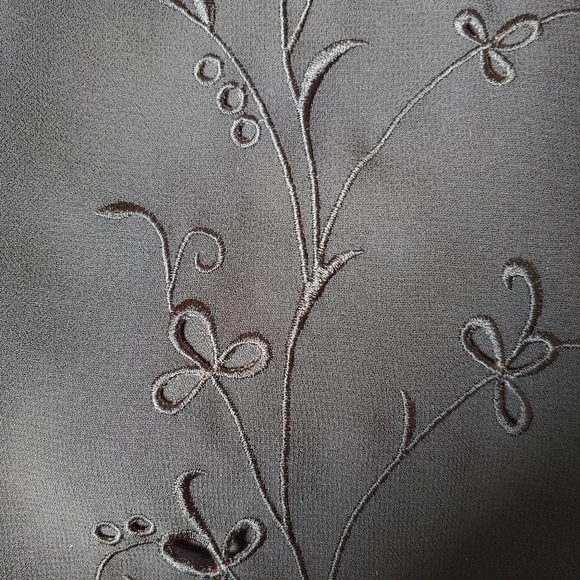 Studio 1 Chiffon 2 pc Party Dress Floral Embroidery Sheer Overlay Jacket - Picture 7 of 14